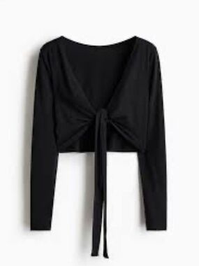 Rachel Pally black long-sleeve ballet wrap top